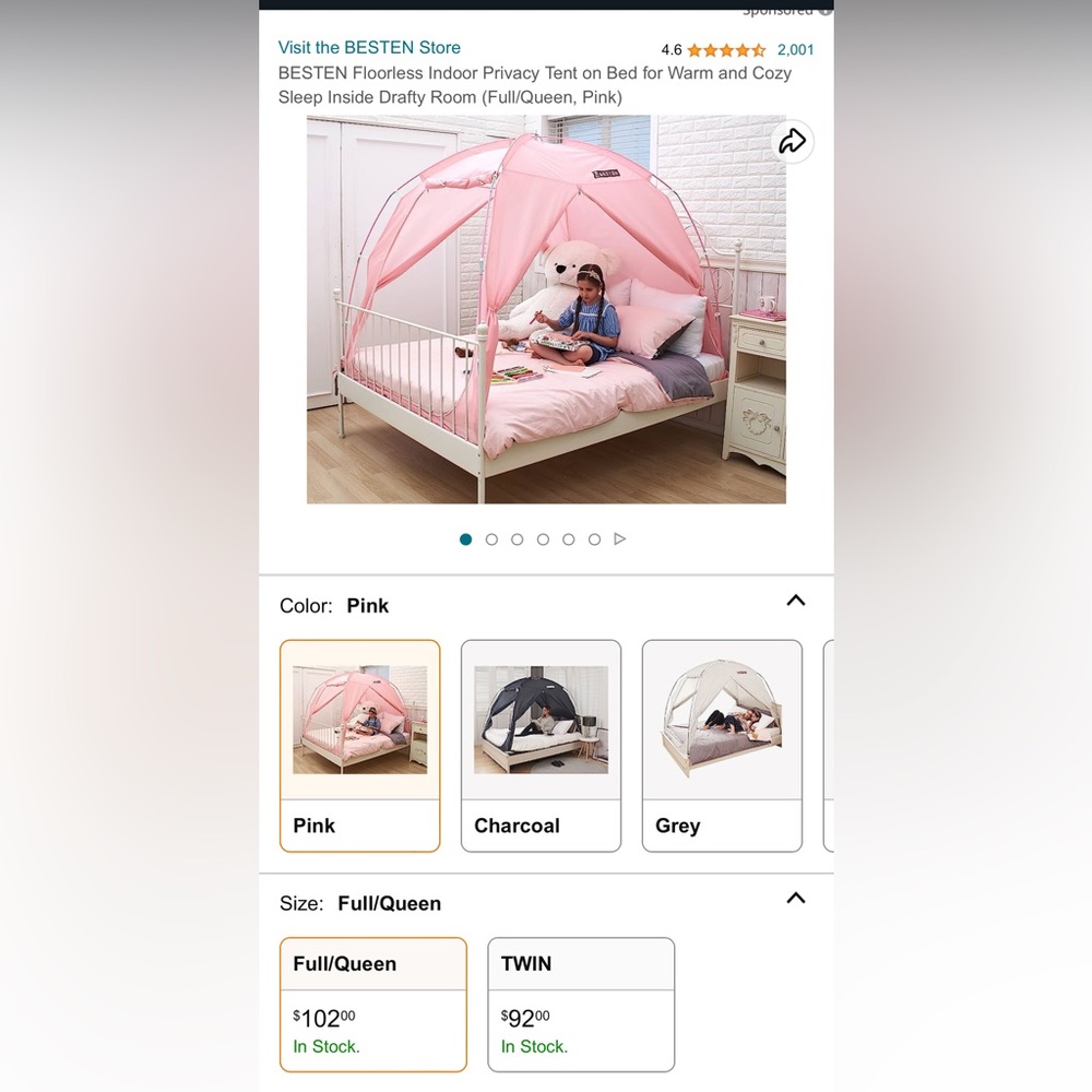 Bed tent full / double size, EUC